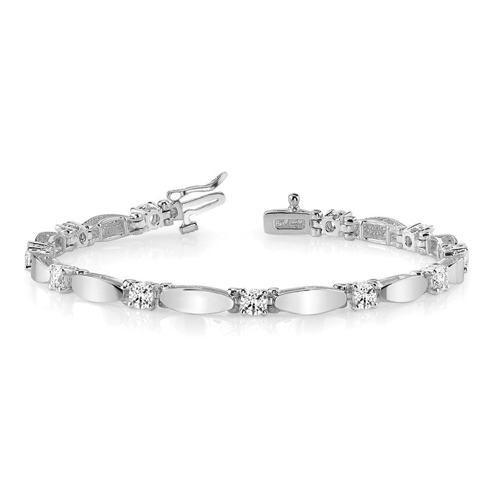 Shop Stylish 14K White Gold 4mm Bar Link Tennis Bracelet - Luxury Value-3