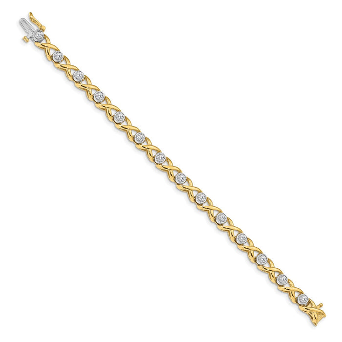 Shop Stylish 14K Two-Tone 2.6mm Diamond Tennis Bracelet - Luxury Value-2