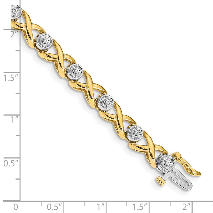 High-Quality 14K Two-Tone Diamond Tennis Bracelet, AA Stones - Stylish Value-4