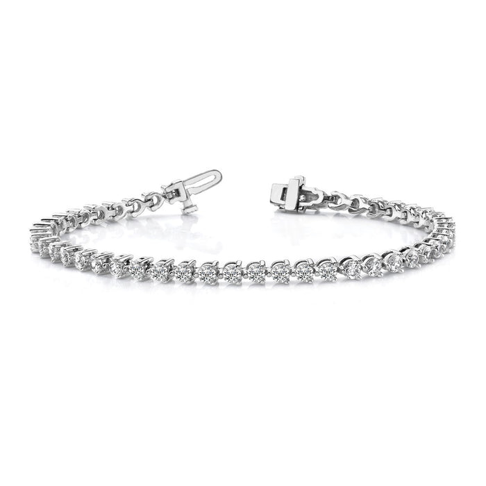 Buy 14K White Gold Diamond Tennis Bracelet - Stylish 7" Elegance & Value-3