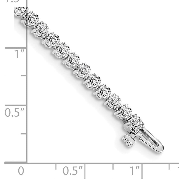 Buy 14K White Gold Diamond Tennis Bracelet - Stylish 7" Elegance & Value-4