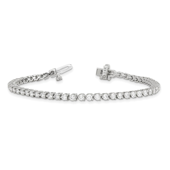 Buy Stylish 14K White Gold Diamond Tennis Bracelet - AA Quality, 7.5" Long-3