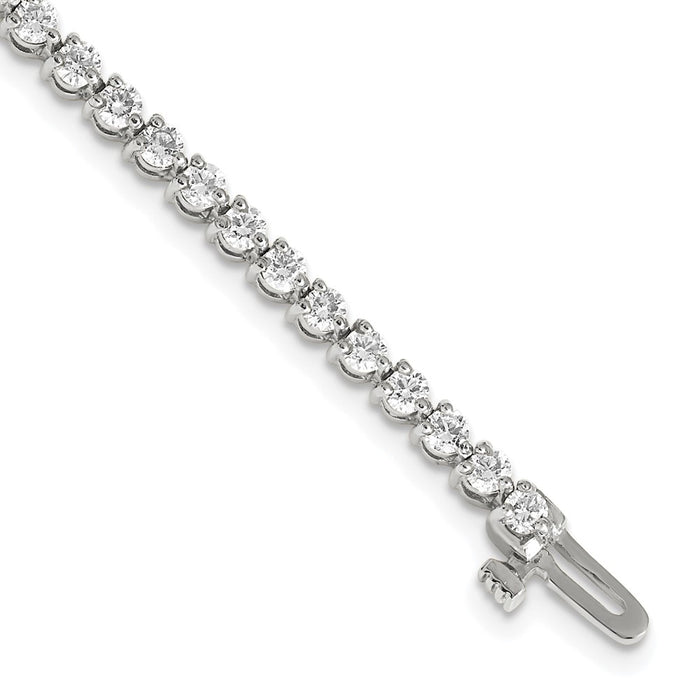 Exclusive 14K White Gold Diamond Tennis Bracelet - Stylish & Affordable Luxury-1