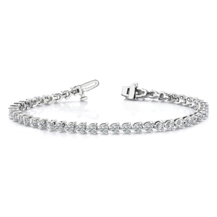 High-Quality 14K White Gold Diamond Tennis Bracelet Setting - Stylish Value!-3