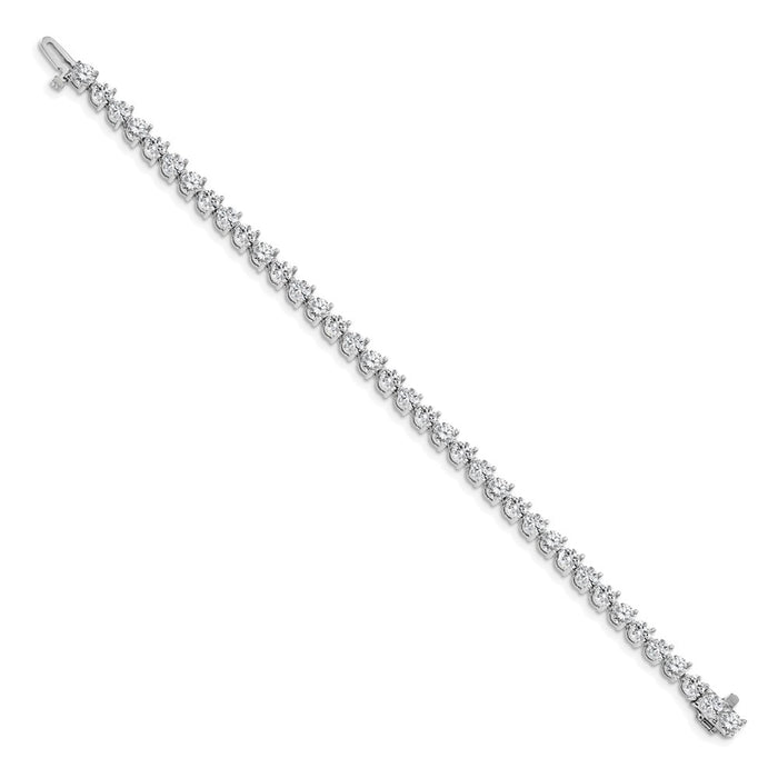 Buy Stylish 14K White Gold Diamond Tennis Bracelet Setting - 7.5" Luxury Design-2
