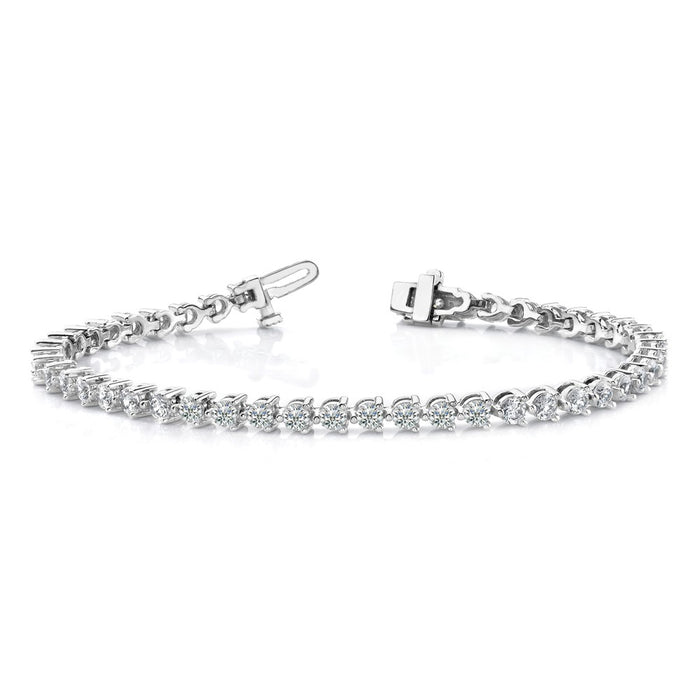 Buy Stylish 14K White Gold Diamond Tennis Bracelet Setting - 7.5" Luxury Design-3