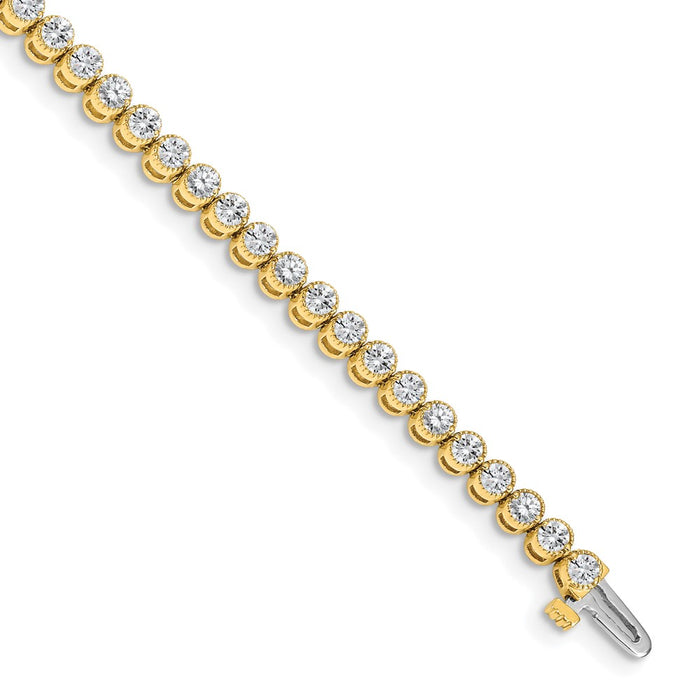 Shop Exclusive 14K Gold AAA Diamond Tennis Bracelet - Stylish Luxury Value!-1