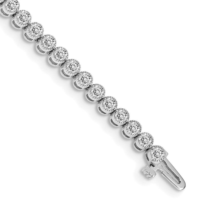 High-Quality 14K White Gold AA Diamond Tennis Bracelet - Stylish Luxury Value-1