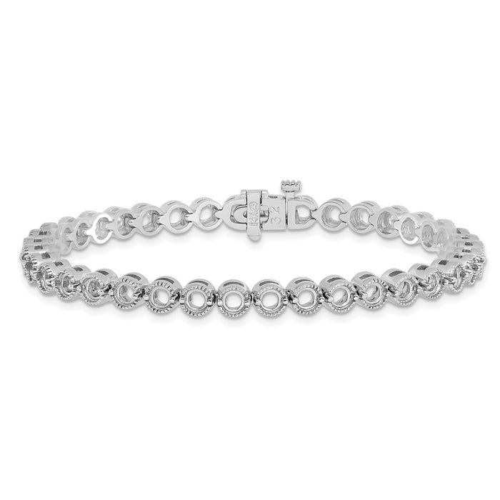 High-Quality 14K White Gold Diamond Tennis Bracelet Setting - Stylish & Affordable-3
