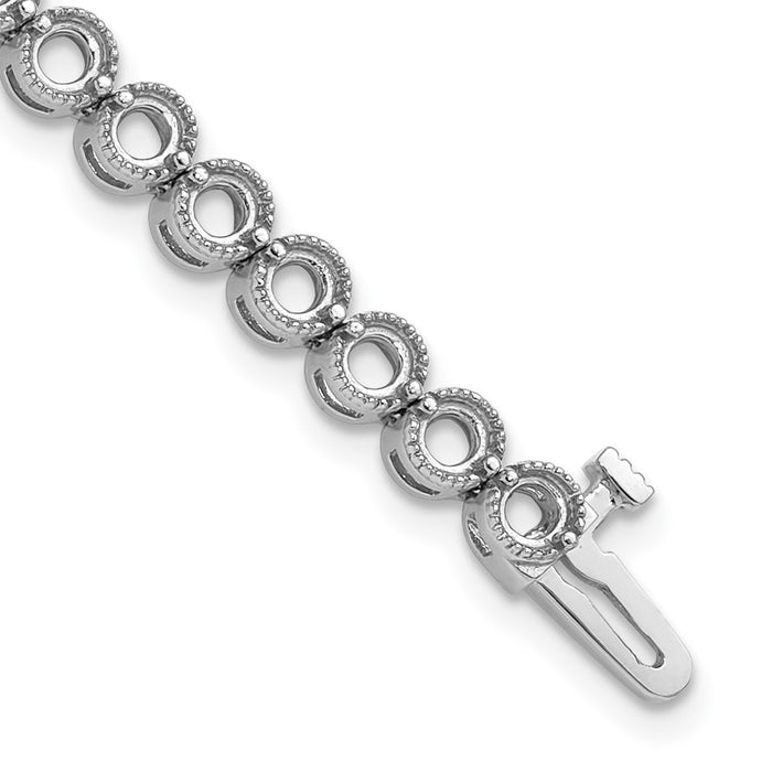 High-Quality 14K White Gold Diamond Tennis Bracelet Setting - Stylish & Affordable-1