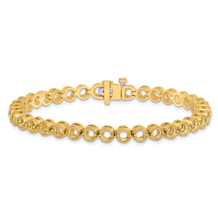 High-Quality 14K Gold Diamond Tennis Bracelet Setting - Stylish Luxury Value-3