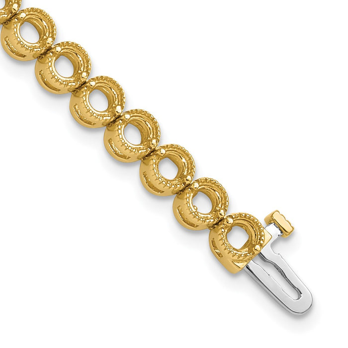 High-Quality 14K Gold Diamond Tennis Bracelet Setting - Stylish Luxury Value-1