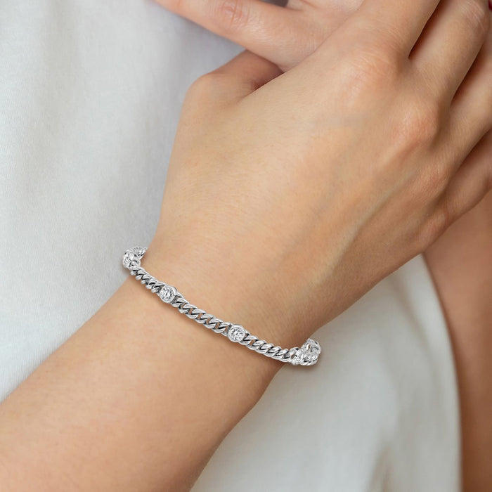Shop High-Quality 14K White Gold VS Diamond Elegant Bracelet - Stylish Value!-5