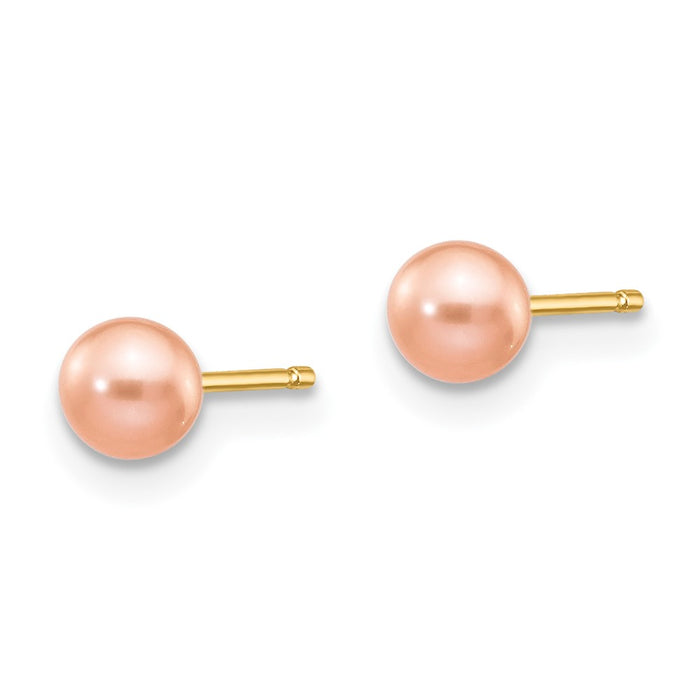 Buy Stylish 14K Gold Pearl Stud Earrings - 4-5mm Freshwater, Affordable Luxury-2