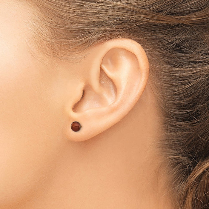 Exclusive 14K Gold Brown Button Pearl Stud Earrings - 5-6mm, Stylish Value-3