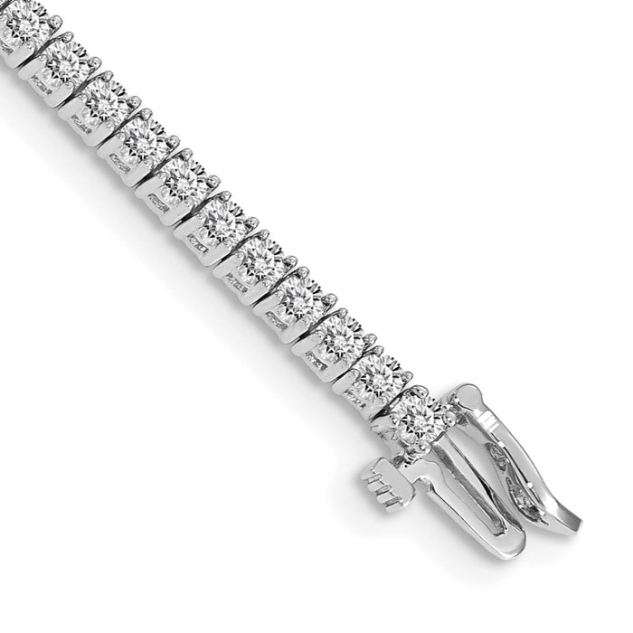 Exclusive 14K White Gold Diamond Tennis Bracelet - Stylish & Affordable Luxury-1