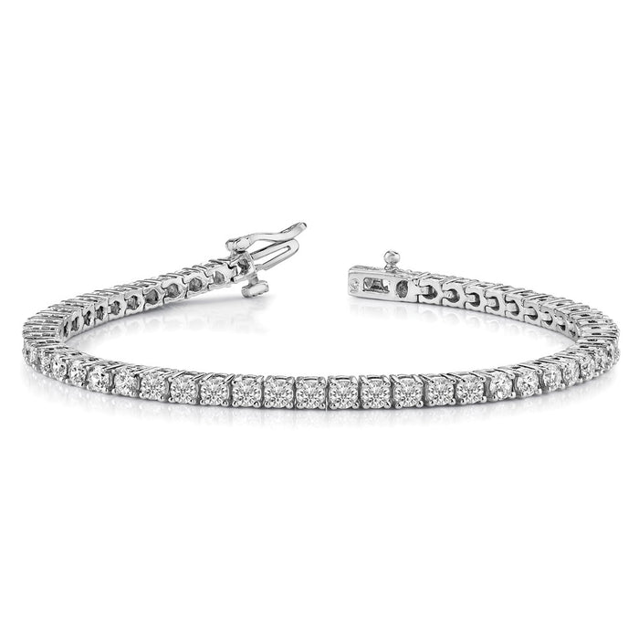 Buy Stylish 14K White Gold Diamond Tennis Bracelet - 7.5" Length, Affordable Luxury-3