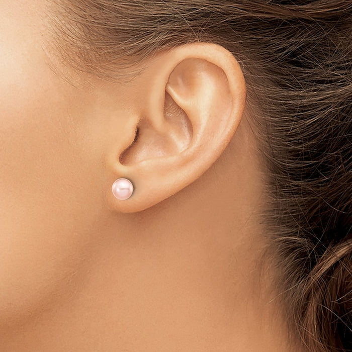 Buy Exclusive 14K Gold 6-7mm Pink Freshwater Cultured Pearl Earrings-3