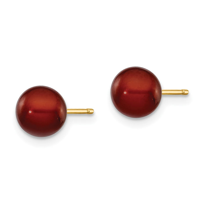 Buy Stylish 14K Gold Freshwater Pearl Stud Earrings - 6-7mm, Affordable Price-2