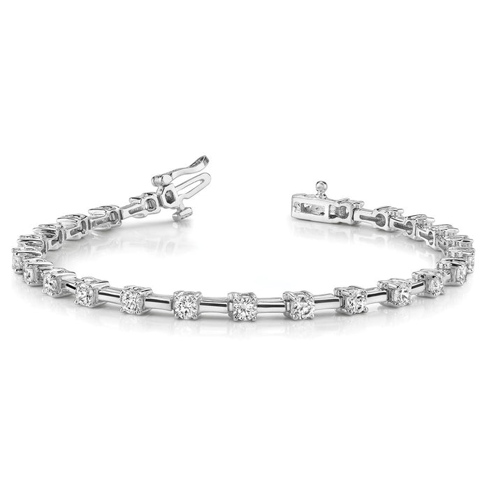 High-Quality 14K White Gold AAA Diamond Tennis Bracelet - Stylish Elegance-3
