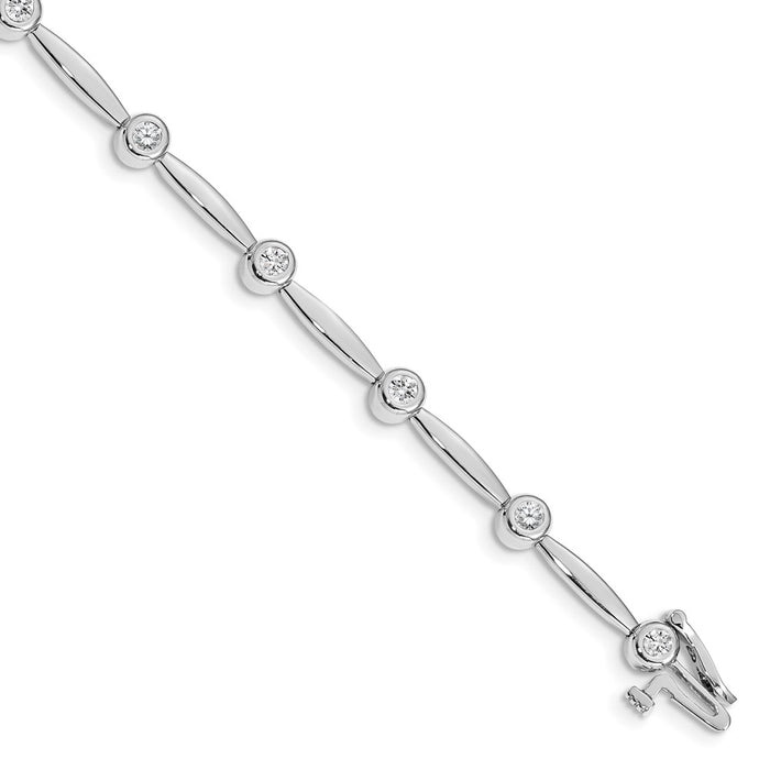 Shop Stylish 14K White Gold 2.3mm Bar Link Bracelet Setting - Affordable Luxury-1