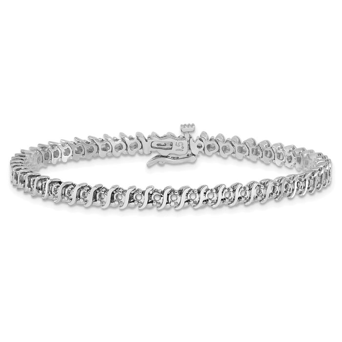 Exclusive 14K White Gold 1.6mm Diamond Tennis Bracelet - Stylish & Affordable-3