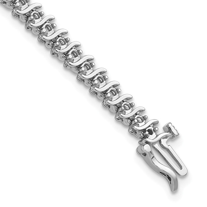 Exclusive 14K White Gold 1.6mm Diamond Tennis Bracelet - Stylish & Affordable-1