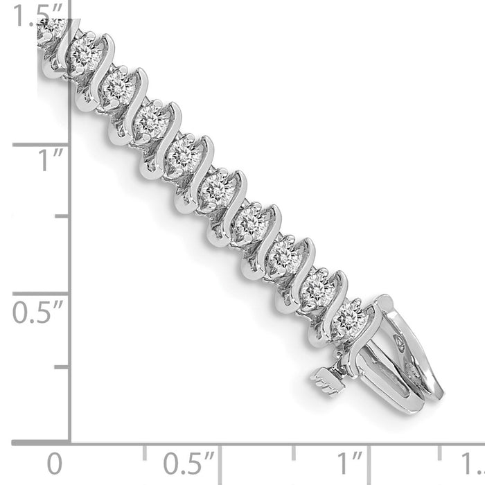 Buy Stylish 14K White Gold 2.6mm Diamond Tennis Bracelet - Luxury Value!-3