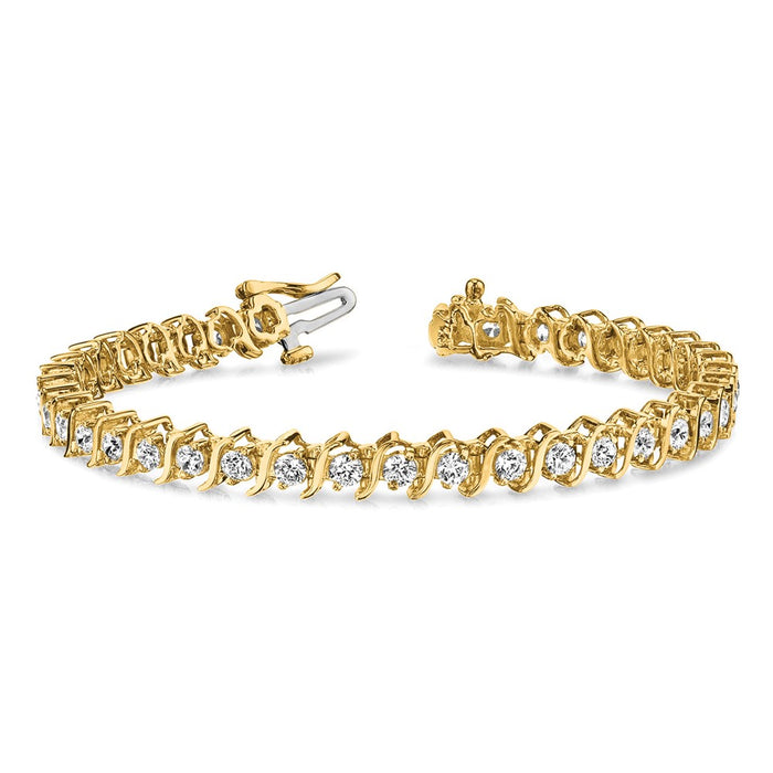 Exclusive 14K Gold 3.5mm Diamond Tennis Bracelet - Stylish Luxury Value-3