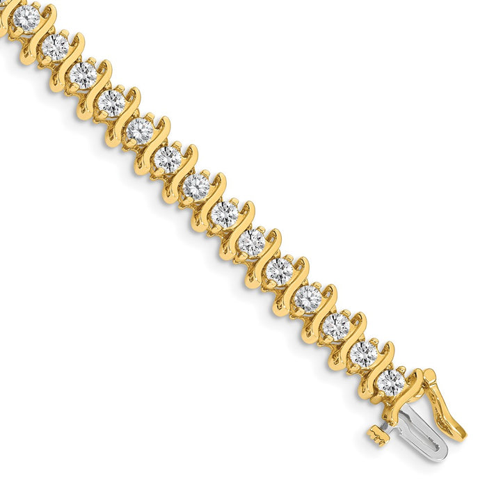 Exclusive 14K Gold 3.5mm Diamond Tennis Bracelet - Stylish Luxury Value-1