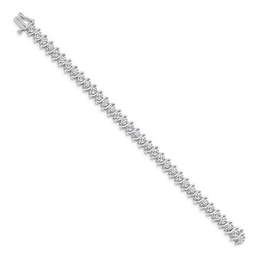 High-Quality 14K White Gold 3.5mm Diamond Tennis Bracelet - Stylish Value!