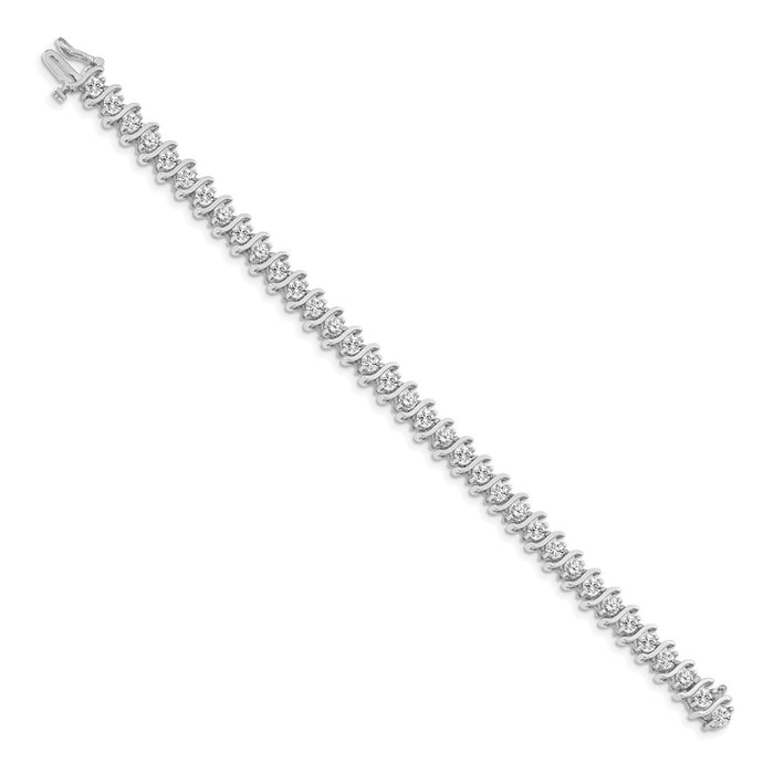 High-Quality 14K White Gold 3.5mm Diamond Tennis Bracelet - Stylish Value!-2