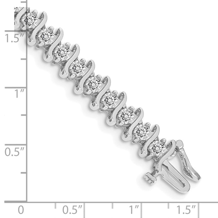 High-Quality 14K White Gold 3.5mm Diamond Tennis Bracelet - Stylish Value!-3