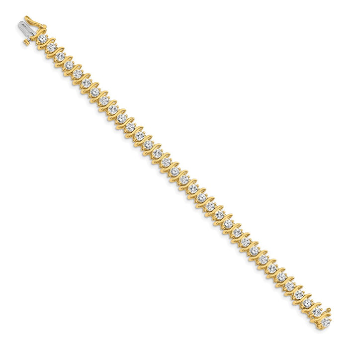 High-Quality 14K Gold 3.8mm Diamond Tennis Bracelet - Stylish & Affordable!-2