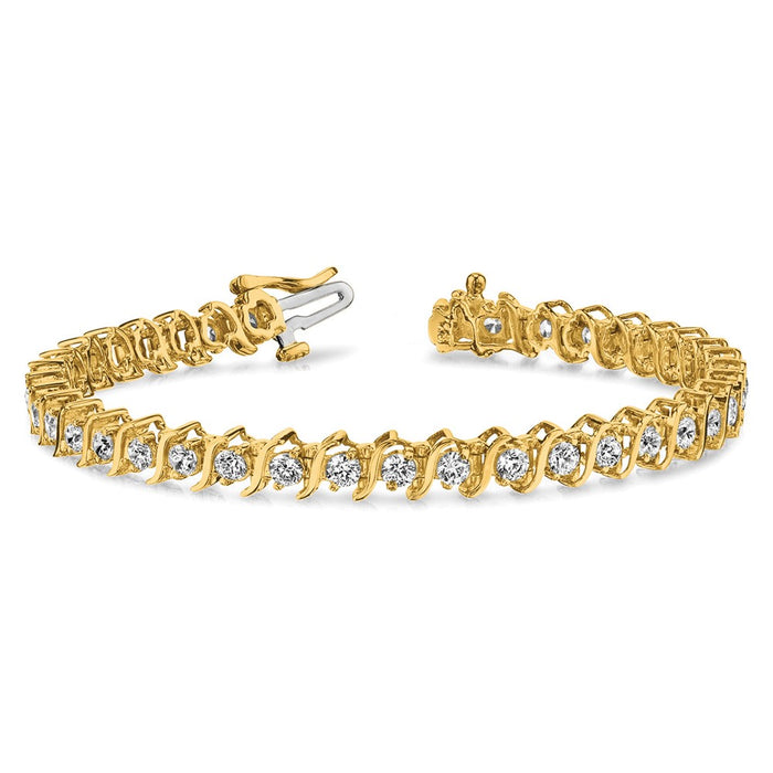 High-Quality 14K Gold 3.8mm Diamond Tennis Bracelet - Stylish & Affordable!-3