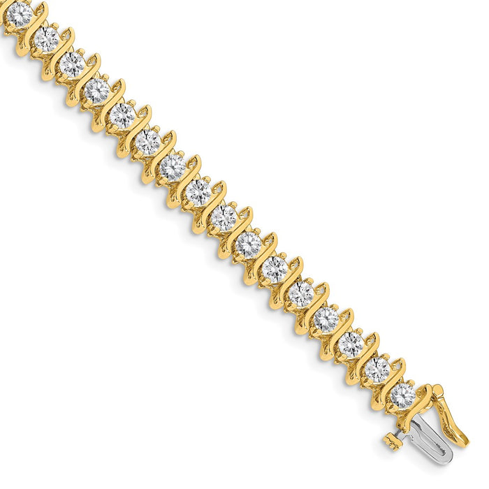 High-Quality 14K Gold 3.8mm Diamond Tennis Bracelet - Stylish & Affordable!-1