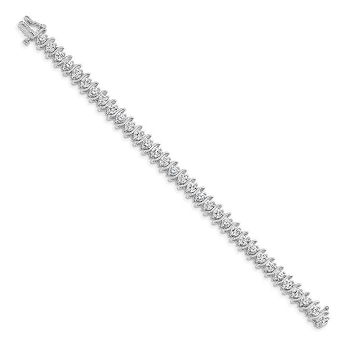 Shop 14K White Gold 3.8mm Diamond Tennis Bracelet - Stylish Luxury Value!-2