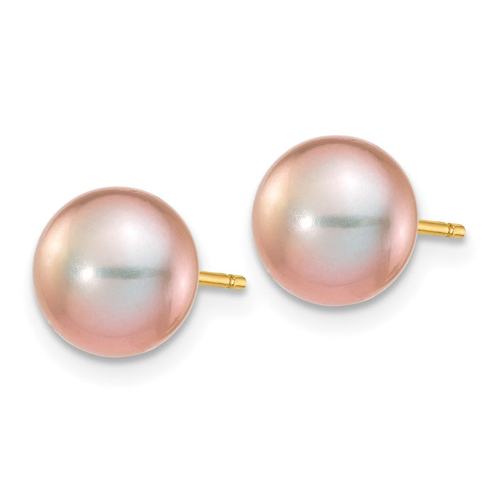 Buy Stylish 14K Gold Freshwater Pearl Stud Earrings - 7-8mm, Luxury Value!-2