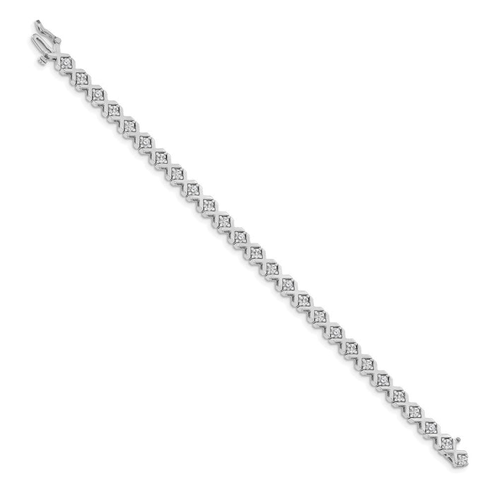 Shop Stylish 14K White Gold Diamond Tennis Bracelet - 7.5" Length, Affordable Luxury-2