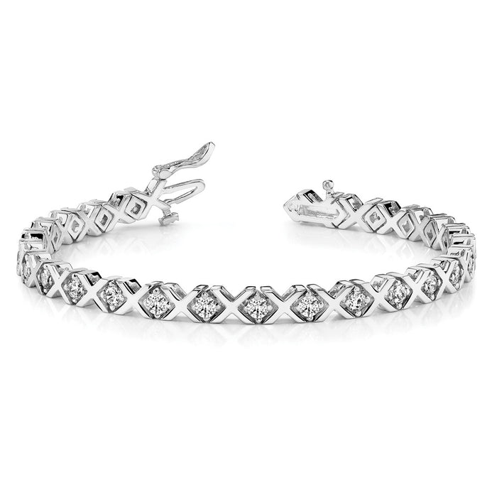 Exclusive 14K White Gold AA Quality Diamond Tennis Bracelet - Stylish Luxury-3