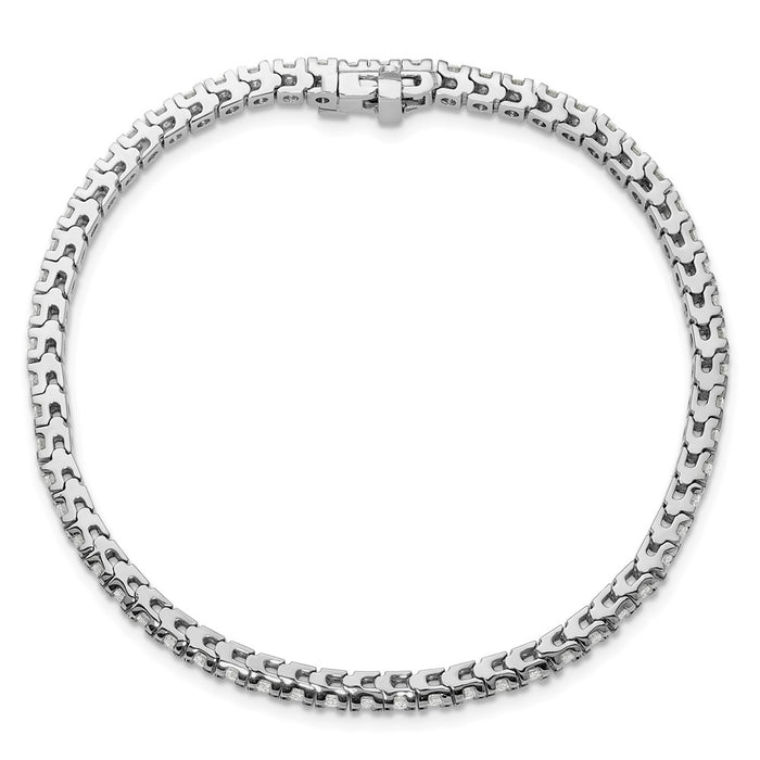 Exclusive 14K White Gold Diamond Tennis Bracelet - Stylish 7.5" Luxury Value-4