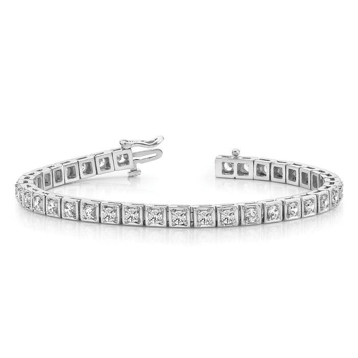 Buy Stylish 14K White Gold AA Quality Diamond Tennis Bracelet - 7.5"-3