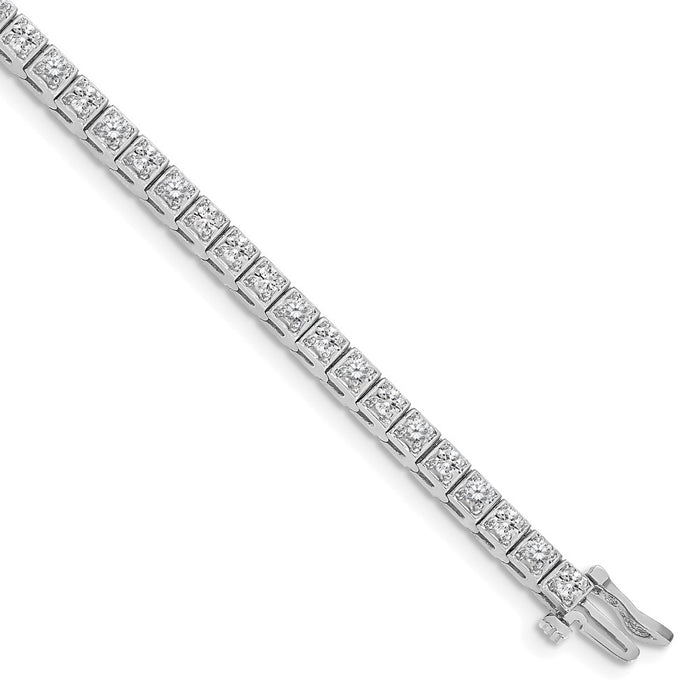 Shop 14K White Gold AAA Diamond Tennis Bracelet - Stylish Elegance at Value Prices-1