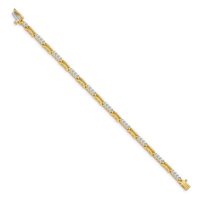 Shop Stylish 14K White Gold VS Diamond Fancy Link Tennis Bracelet - Luxury Value-2