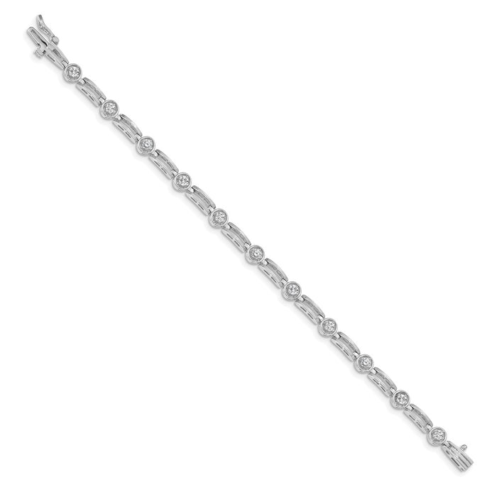 Shop 14K White Gold Diamond Tennis Bracelet - Stylish & Affordable Luxury!-2
