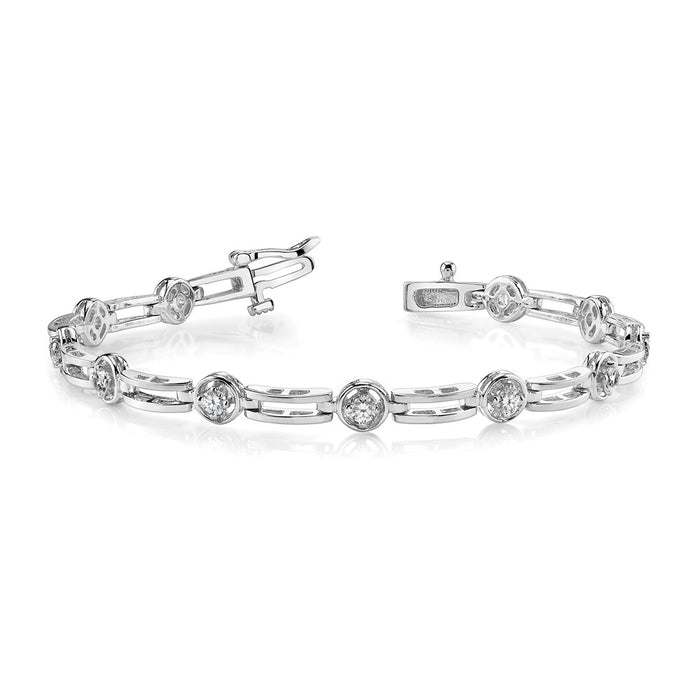 Exclusive 14K White Gold AAA Diamond Tennis Bracelet - Stylish Elegance at Great Value-3