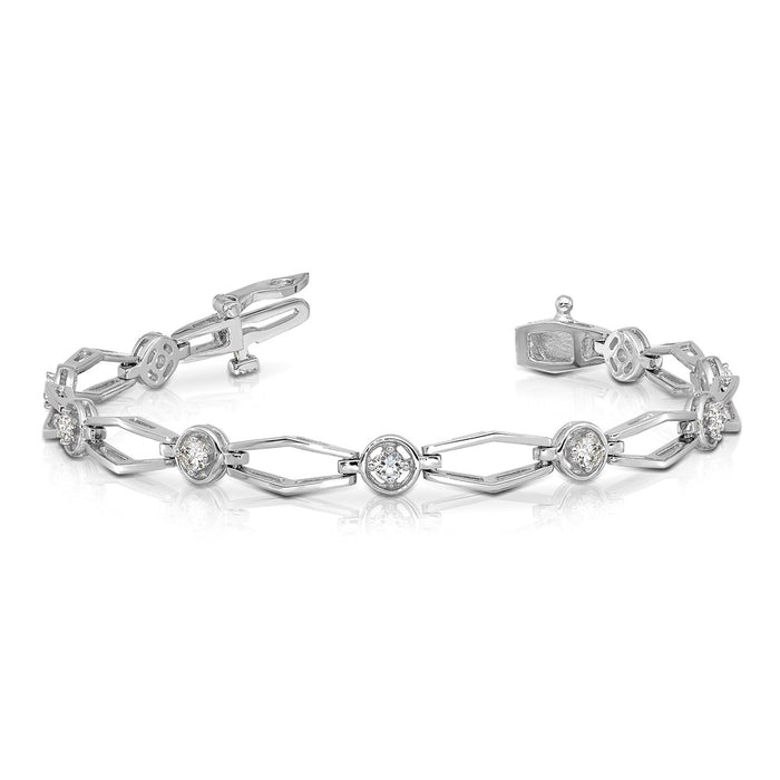 Shop 14K White Gold 2.7mm Elegant Bracelet Setting - Stylish Luxury Jewelry-3