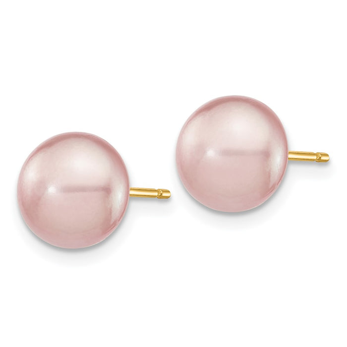 Buy Stylish 14K Gold Freshwater Pearl Stud Earrings - 8-9mm Luxury Value!-2