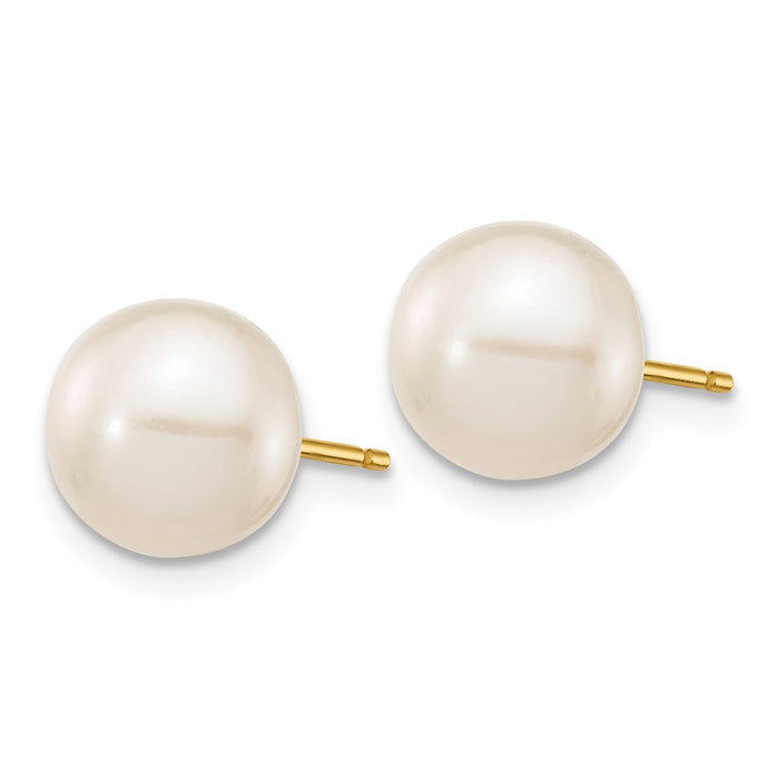 Buy Stylish 14K Gold Freshwater Pearl Stud Earrings - 8-9mm Luxury Value-2