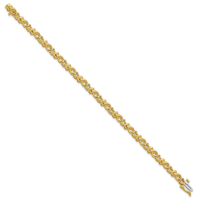 High-Quality 14K Gold 2.1mm Diamond Tennis Bracelet - Stylish Luxury Value!-2